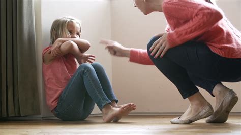 Stock Video Of Mother Shouts At Upset Young Daughter 5877980