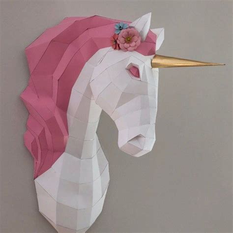 Pdf Unicorn Pattern Papercraft Make Your Own Papercraft Etsy In 2021
