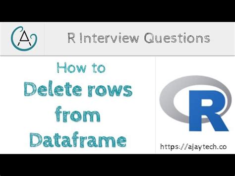 Fortunately this is easy to do using the select () function from the dplyr package. How to delete rows from a Dataframe in R - YouTube