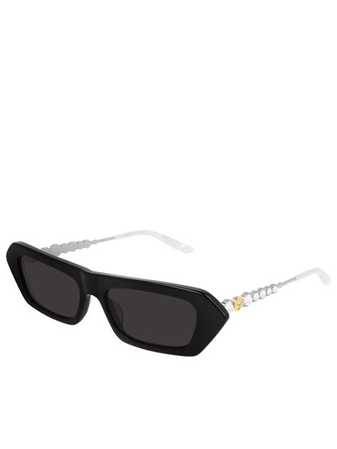 Gucci Rectangle Sunglasses Black Designer Sunglasses Cosette