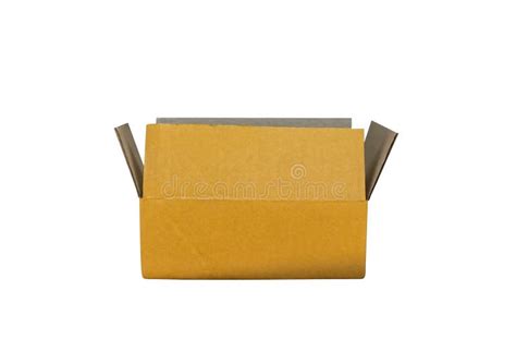 Cardboard Box Open Empty Top View Isolated On White Background