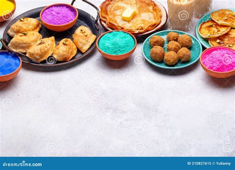 Traditional Indian Holi Festival Food Stock Image Image Of Religious