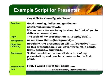 Example Script For Presenter