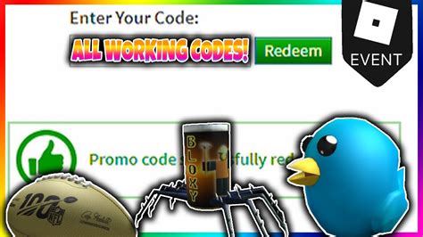 All Working Promo Codes On Roblox Youtube