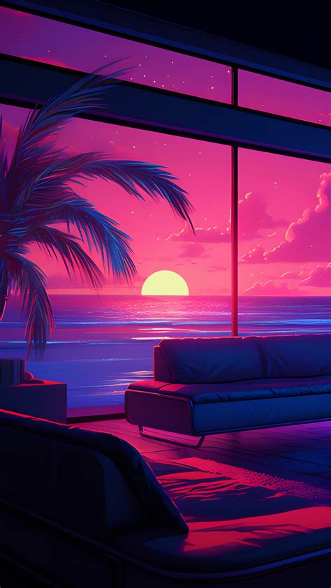 90s Vaporwave Room With Chill Vibe Lofi Background Free 4k Wallpaper For Phone