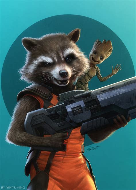 Rocket Raccoon And Baby Groot By Yinyuming On DeviantArt