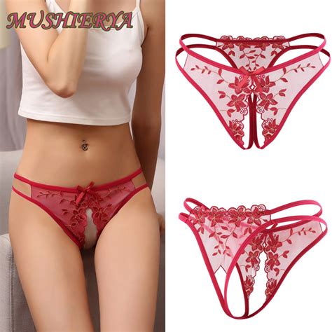 Aliexpress Com Buy Sexy Women Transparent Panties Open Crotch Panty Lingerie Plus Size Lacing