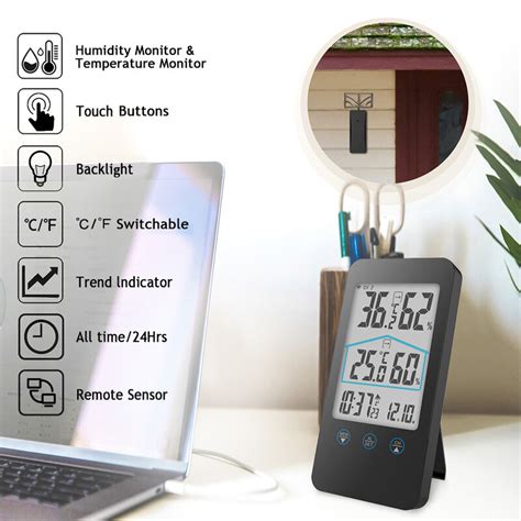 Digital Wireless Indoor Outdoor Thermometer With Remote Sensor 98ft
