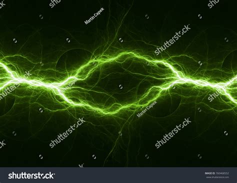 Green Power Plasma Electrical Lightning Stock Photo 760468552