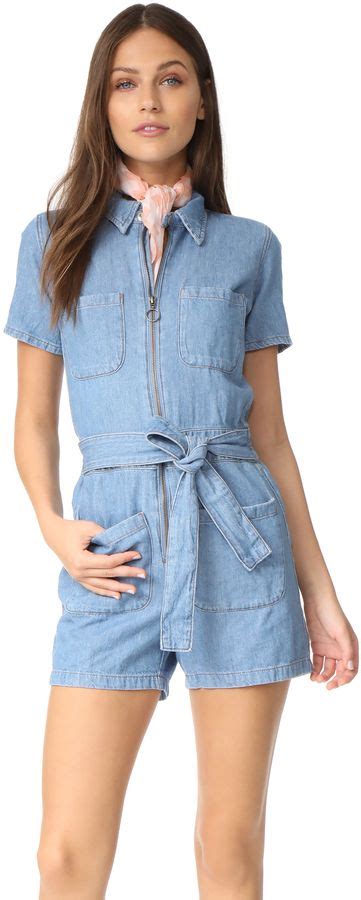 Madewell Denim Zip Romper Fashion Clothes Women Jumpsuits For Women