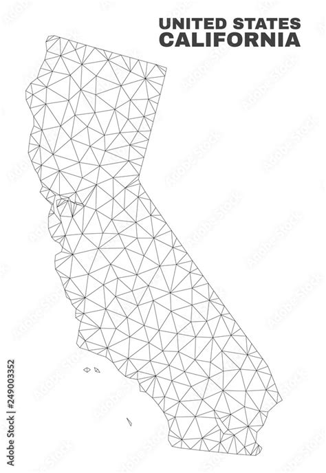 Abstract California State Map Isolated On A White Background