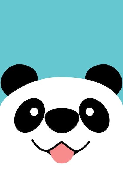 Premium Vector Smiling Panda Face Flat Design