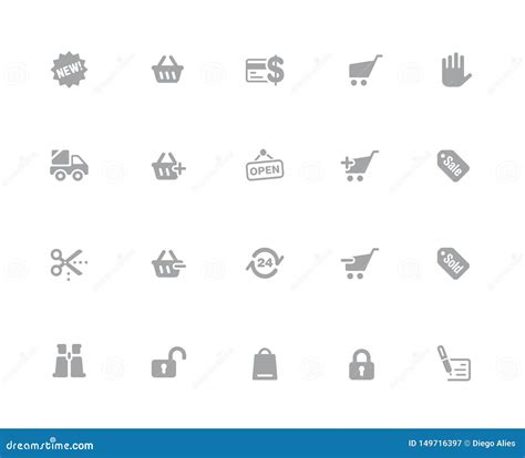 Shopping Icons 32 Pixels Icons White Series Stock Vector