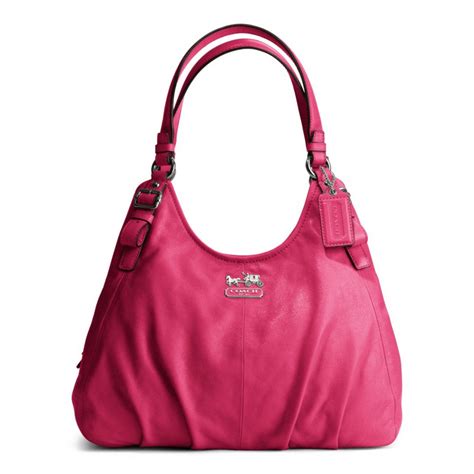 Lyst Coach Madison Leather Maggie Shoulder Bag In Pink