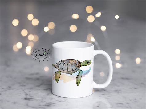 Turtle Coffee Mug Cute Turtle Mug Turtle Mug Cute Turtle Gifts Etsy