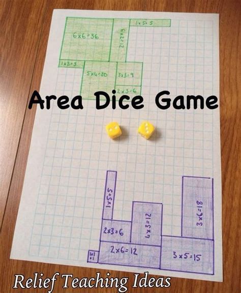 It can therefore be said that human kind has a mathematical mind. Area dice game | Relief teaching ideas, Math games for ...