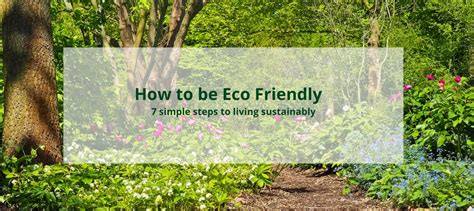 How To Be Eco Friendly 7 Simple Steps To Living Sustainably