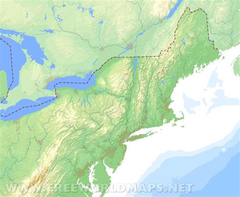 Northeastern Us Physical Map