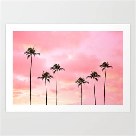 Palm Trees Photography Hot Pink Sunset Art Print By