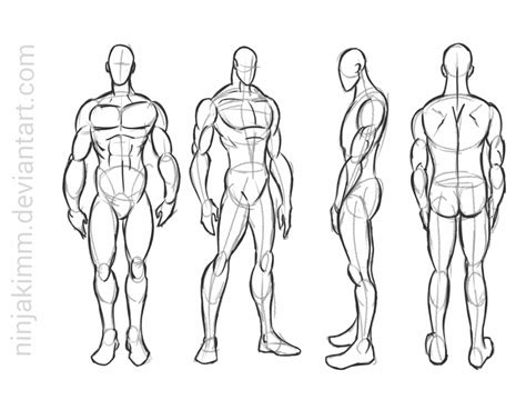 Male Standing Pose Commission Sketch By Ninjakimm On Deviantart