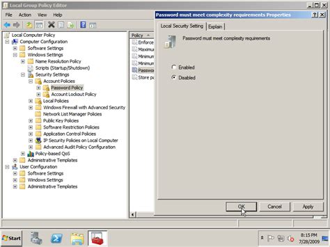 On dec 2, 2013 at 16:54 utc 1st post. Disable Strong Password Enforcement and Password Aging ...