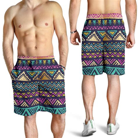 Multicolor Tribal Aztec Mens Shorts Jorjune
