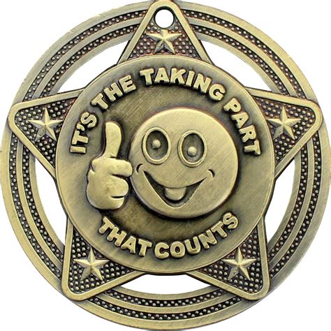 Participation Medal By Infinity Stars Antique Gold 50mm 2