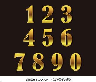 Golden Luxury Numbers Setvector Gold Numbers Stock Vector Royalty Free