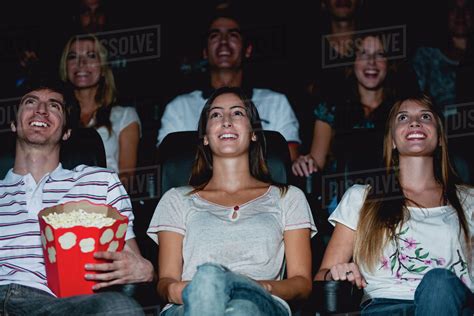 Audience Watching Movie In Theater Stock Photo Dissolve
