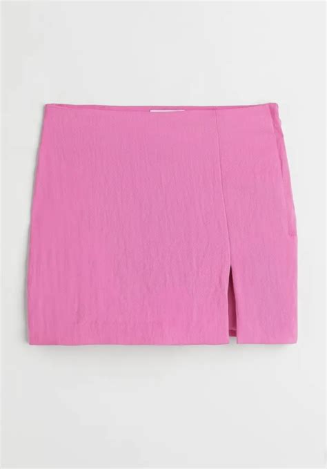 handm short linen blen skirt pink