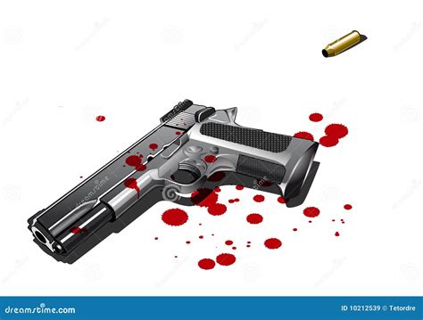 Gun With Blood Stains Royalty Free Stock Images Image 10212539
