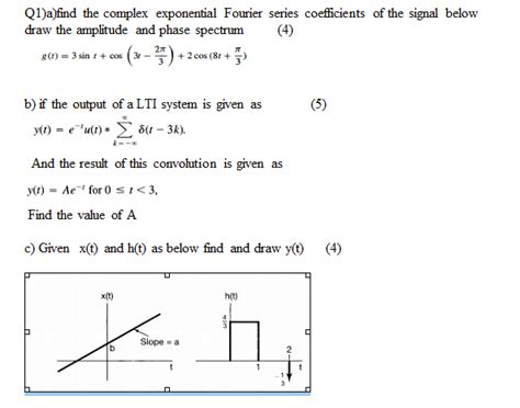 Solved Q1 A Find The Complex Exponential Fourier Series