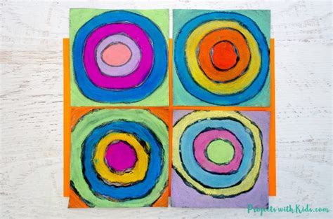 Easy Kandinsky Art For Kids With Chalk Pastels Projects With Kids
