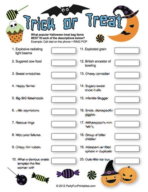 Halloween Trivia Game Printable Printable Word Searches