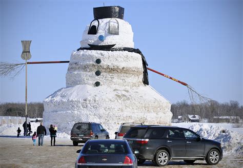Farmer Puts Snow To Practical Use By Building Granddaddy Snowman