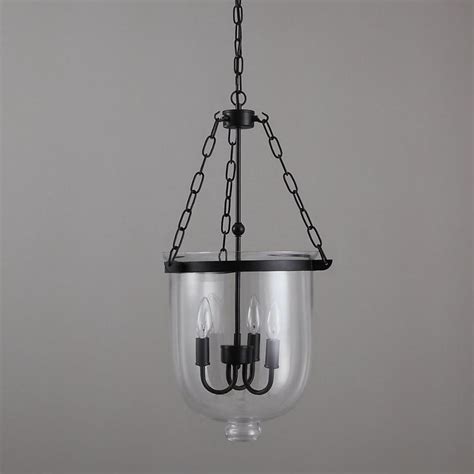 Homary Rustic Clear Glass Shade Bell Jar Pendant Light With 3 Candle