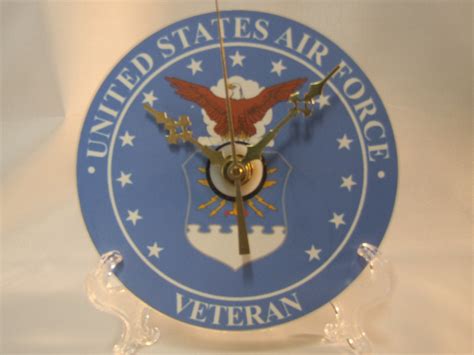 Military Clock Us Air Force Logo Veteran Cd Clock Etsy