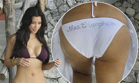 kim kardashian honeymoon mrs kris humphries wears personalised bikini daily mail online
