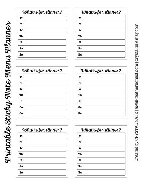 Printable Post It Notes Template