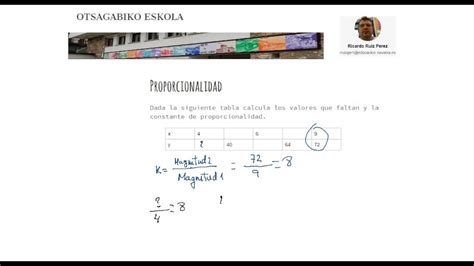 Proporcionalidad Directa Calculo de la constante y otros valores - YouTube