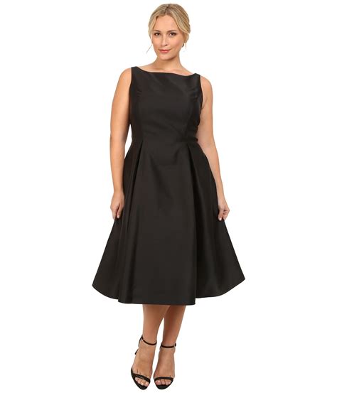 Lyst Adrianna Papell Plus Size Sleeveless Tea Length Dress In Black