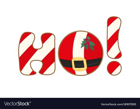 Christmas Icon Ho Ho Ho Sign Set On White Vector Image