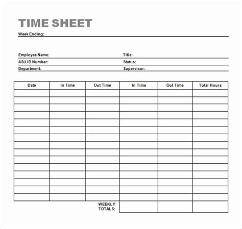 How To Fill Out A Weekly Time Sheet