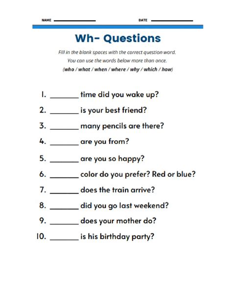 I entered first grade in 1989. Wh-questions- worksheet
