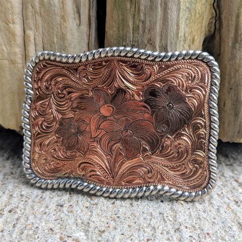 Maybe you would like to learn more about one of these? Western Style Hand-Engraved Floral Copper Money Clip, with Sterling Silver Rope Edge in 2020 ...