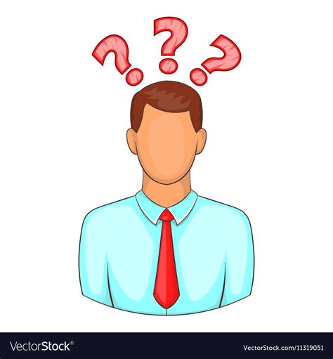 Man With Question Mark Icon Cartoon Style Vector Image The Best Porn