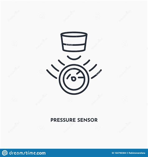 Pressure Sensor Outline Icon Simple Linear Element Illustration