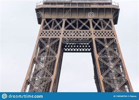 Closeup Of The Framework Of The Eiffel Tower In Paris France June