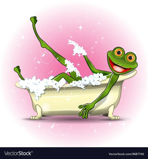 Frog In A Bath Royalty Free Vector Image Vectorstock