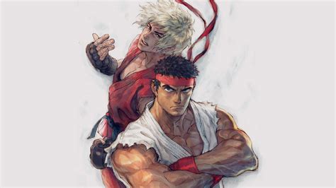 Aj10 Anime Street Fighters Ryu Ken Art Illust Wallpaper